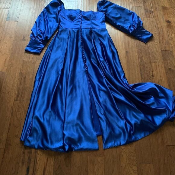 Blue Strapless Prom Dress Size XXL - Picture 4 of 14